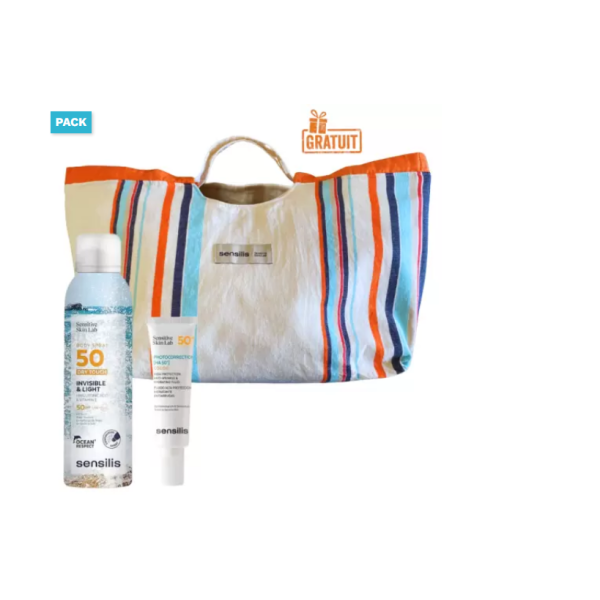 SENSILIS SAC FOUTA+SPRAY TOUCHER SEC SPF50+ 200ML+ PHOTOCORRECTION [HA50+] INVISIBLE