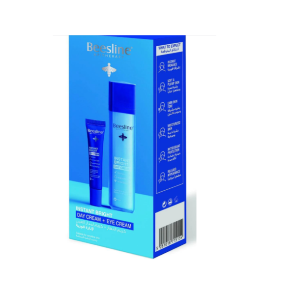 BEESLINE INSTANT BRIGHT COFFRET CREME DE JOUR+EYE CREAM GRATUITE