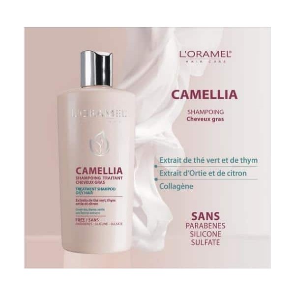 L’ORAMEL shampoing camellia pour cheveux gras 300ml