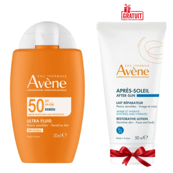 AVENE ULTRA FLUID INVISIBLE SPF50 50ML+LAIT APRES SOLEIL 50ML (OFFERT)